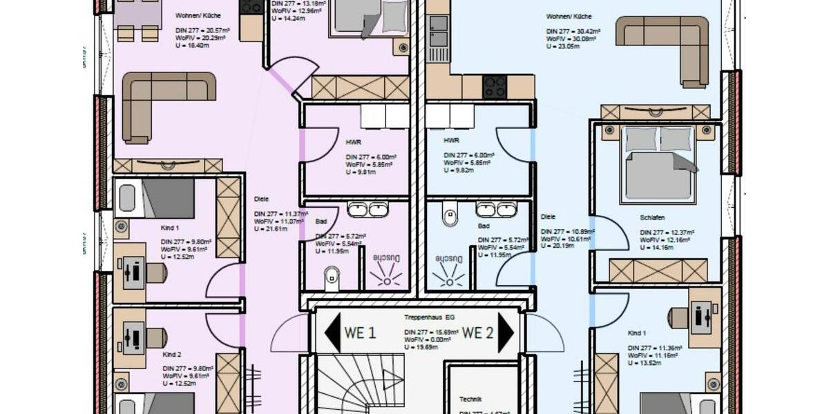 Dachgeschoßwohnung Moormerland - 2 Zimmer, 63 m&sup2;, 750&euro; | Angebot:24854497