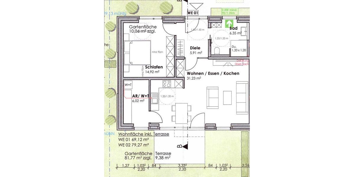 Erdgeschoßwohnung Bocholt Stenern - 2 Zimmer, 69 m&sup2;, 970&euro; | Angebot:26085818