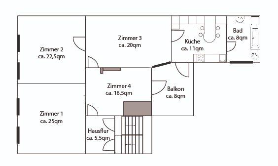 Etagenwohnung Aken (Elbe) - 3.5 Zimmer, 111 m&sup2;, 666&euro; | Angebot:26614496