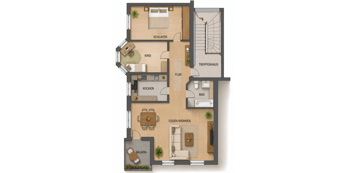 Etagenwohnung Bad Lobenstein Lobenstein - 3 Zimmer, 73 m&sup2;, 550&euro; | Angebot:26741873