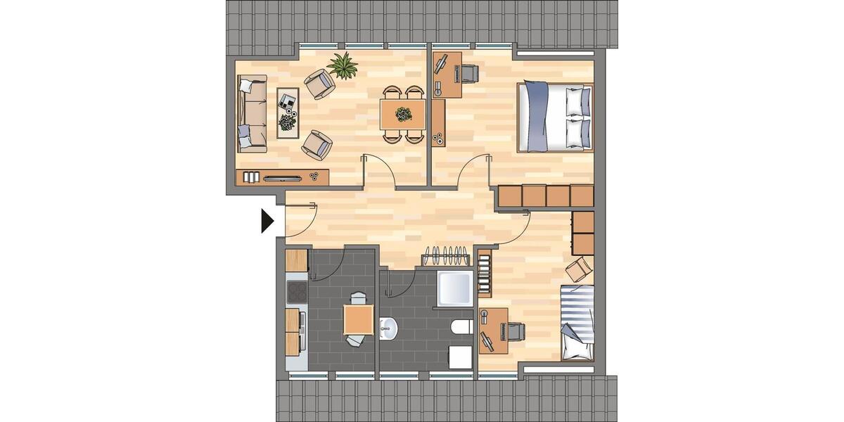 Etagenwohnung Zeven - 2 Zimmer, 56 m&sup2;, 539&euro; | Angebot:24786550
