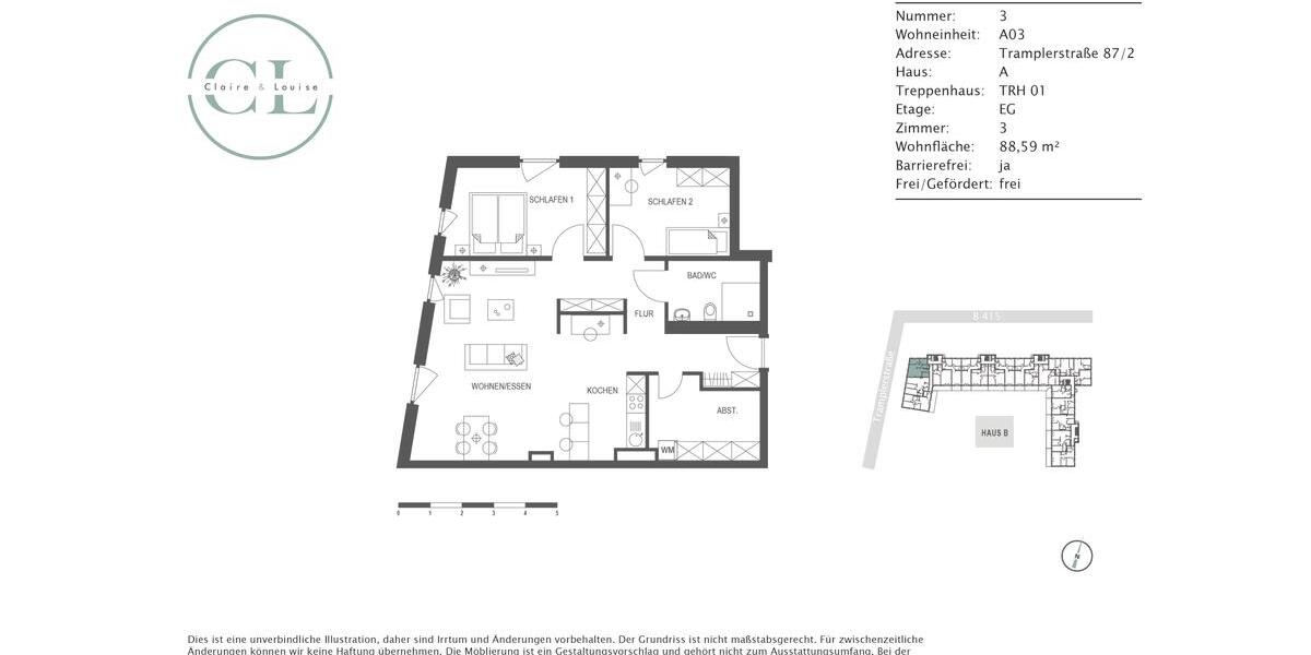 Erdgeschoßwohnung Lahr (Schwarzwald) - 3 Zimmer, 89 m&sup2;, 975&euro; | Angebot:25507813
