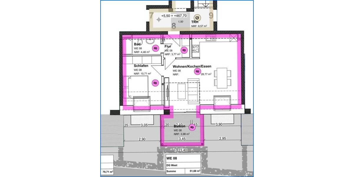 Etagenwohnung Steißlingen - 2 Zimmer, 52 m&sup2;, 820&euro; | Angebot:26066577