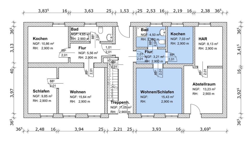 Erdgeschosswohnung in denkmalgeschütztem Haus im Zentrum 1 zimmer