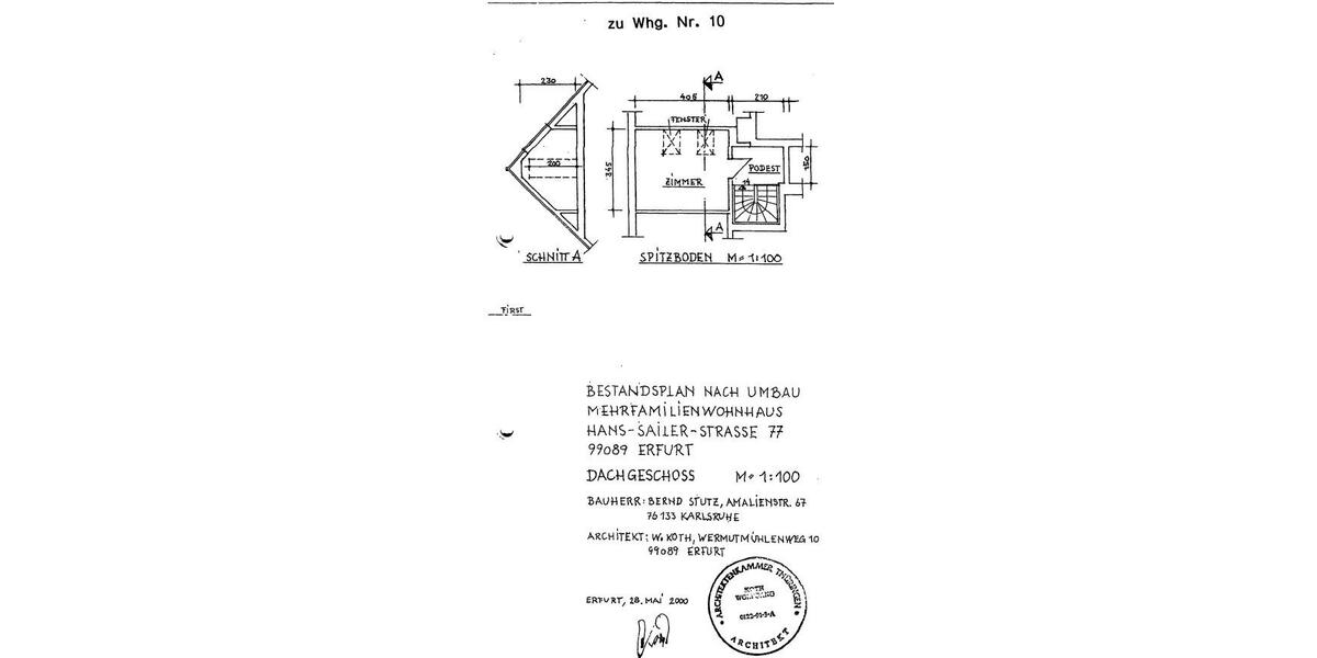 Dachgeschoßwohnung Erfurt Andreasvorstadt - 3 Zimmer, 62 m&sup2;, 560&euro; | Angebot:25366125