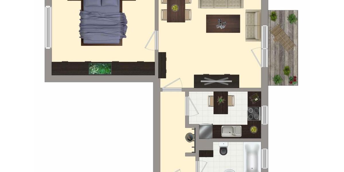 Etagenwohnung Merseburg - 2 Zimmer, 49 m&sup2;, 317&euro; | Angebot:25960072