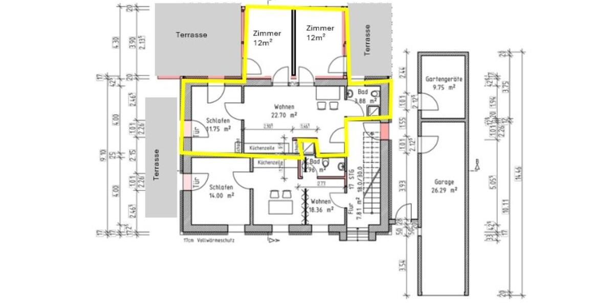 Erdgeschoßwohnung Bayreuth Bernecker Straße / Insel / Riedelsberg - 3 Zimmer, 62 m&sup2;, 350&euro; | Angebot:24854225