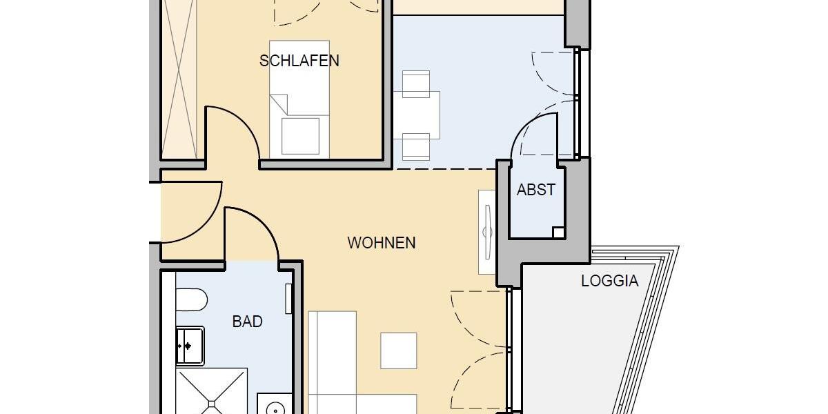 Erdgeschoßwohnung Braunschweig Heidberg-Melverode - 2 Zimmer, 50 m&sup2;, 673&euro; | Angebot:25984473
