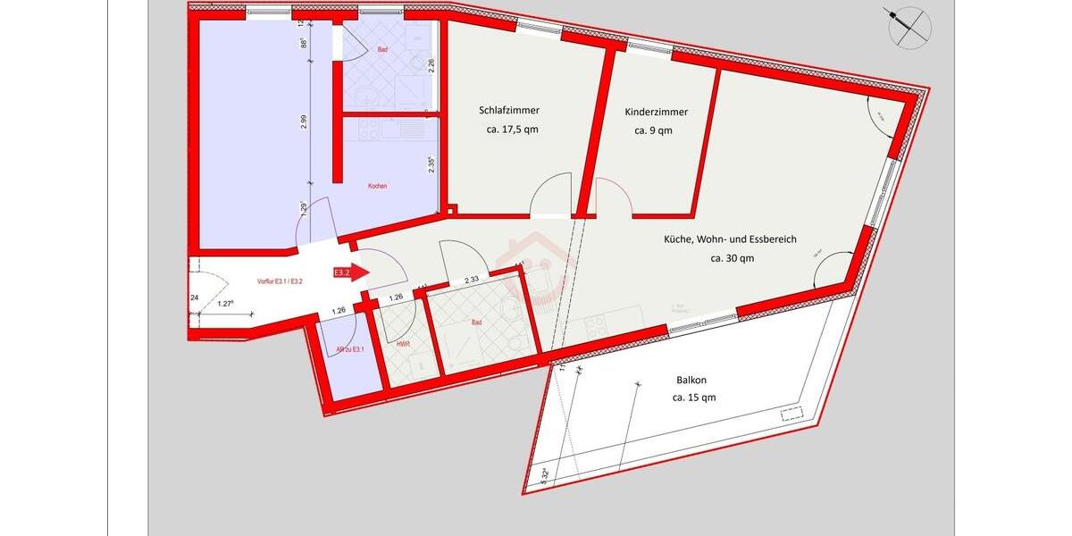 Moderne 3-Zimmer-Wohnung mit großem Balkon in Fernwald 3 zimmer