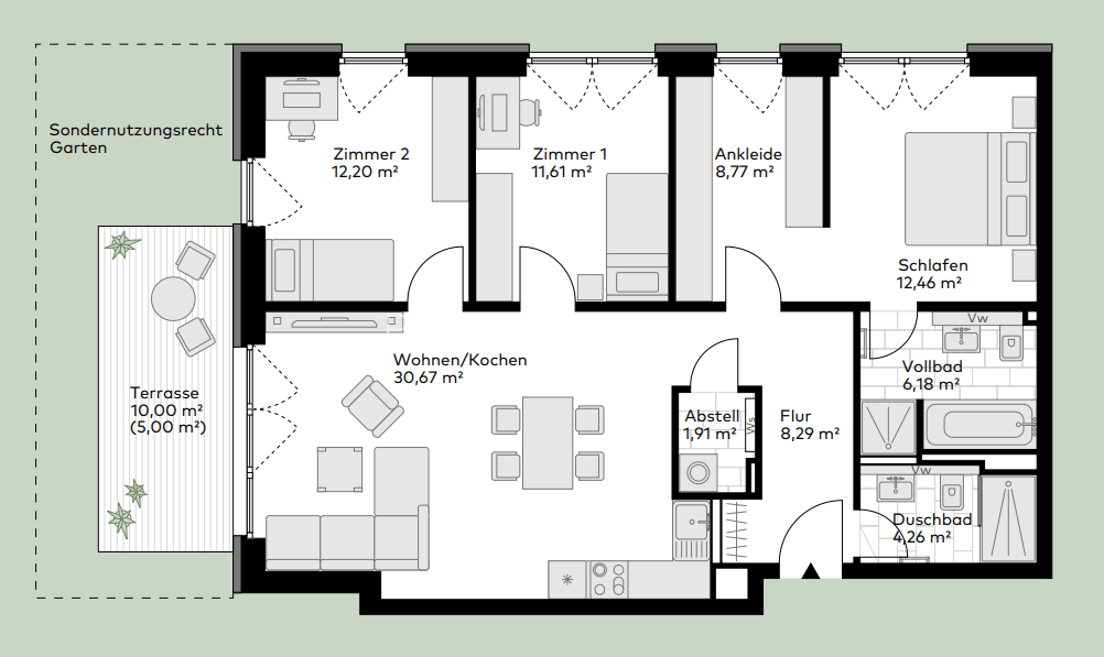 Etagenwohnung Pinneberg - 4 Zimmer, 100 m&sup2;, 1.699&euro; | Angebot:23802398