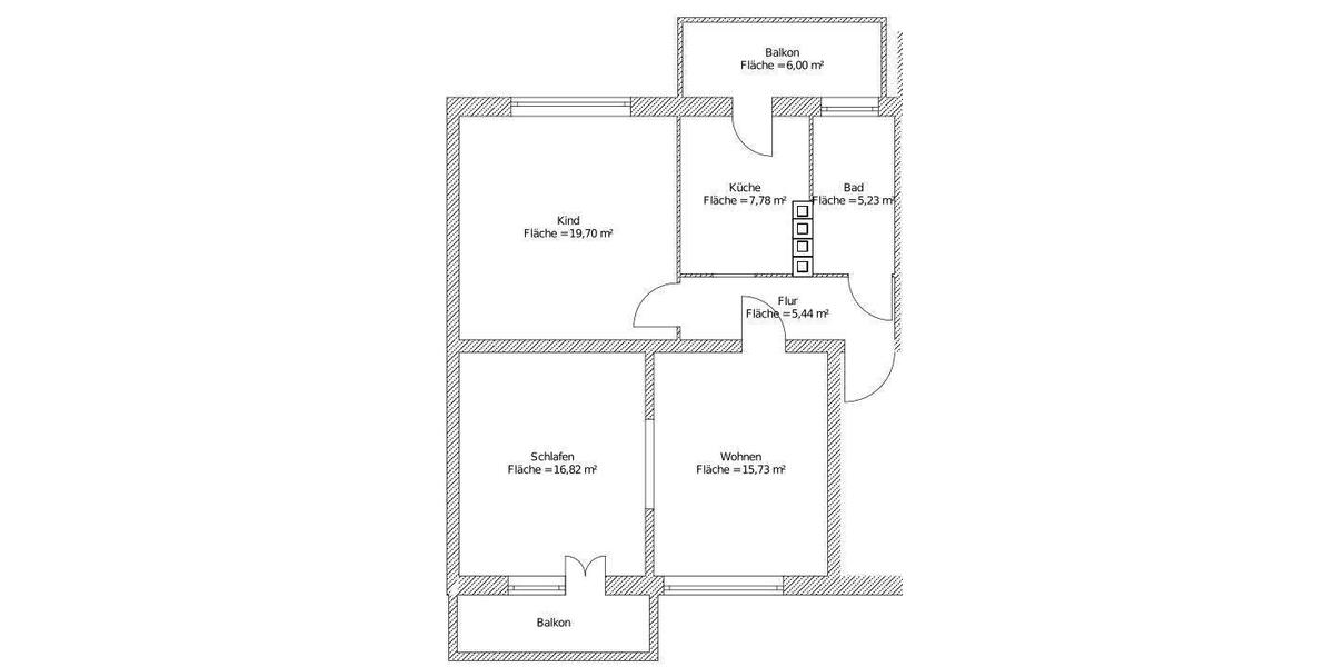 Etagenwohnung Rostock Hansaviertel - 3 Zimmer, 75 m&sup2;, 740&euro; | Angebot:26231089