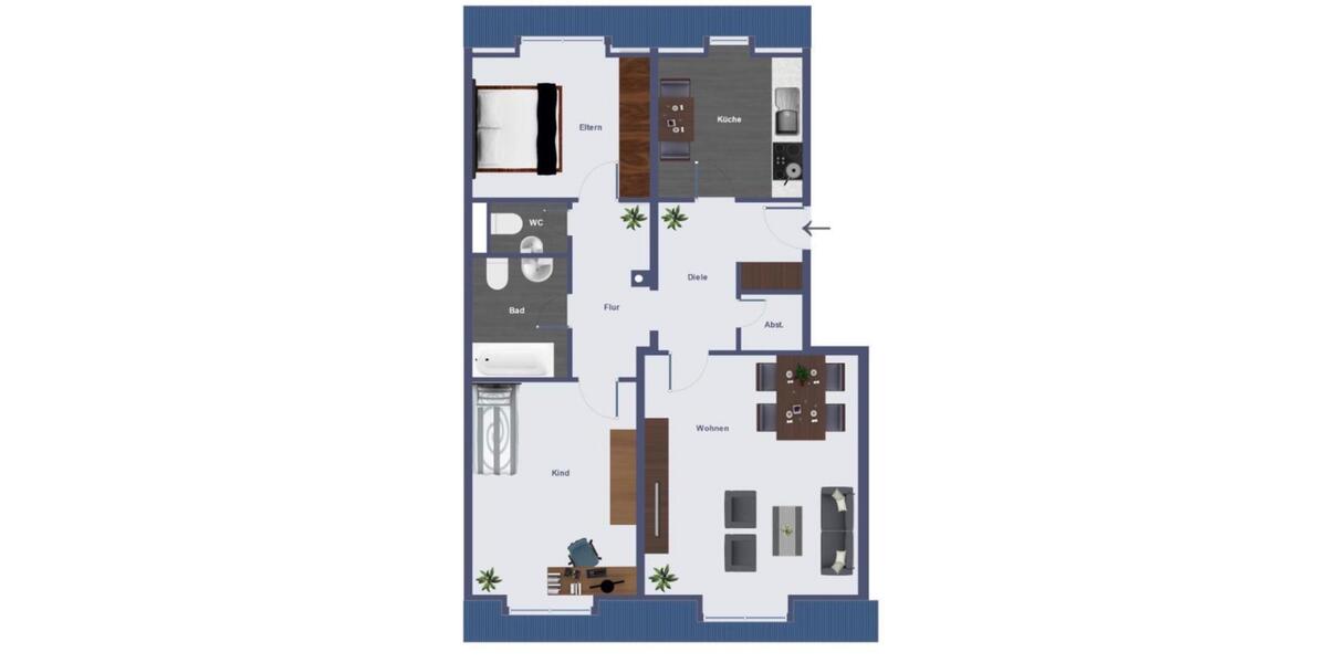 Dachgeschoßwohnung Ansbach - 3 Zimmer, 90 m&sup2;, 900&euro; | Angebot:24561694