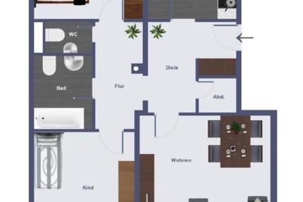 Wohnung Ansbach - 3 Zimmer, 90 m&sup2;, 900&euro; | Angebot:24561694