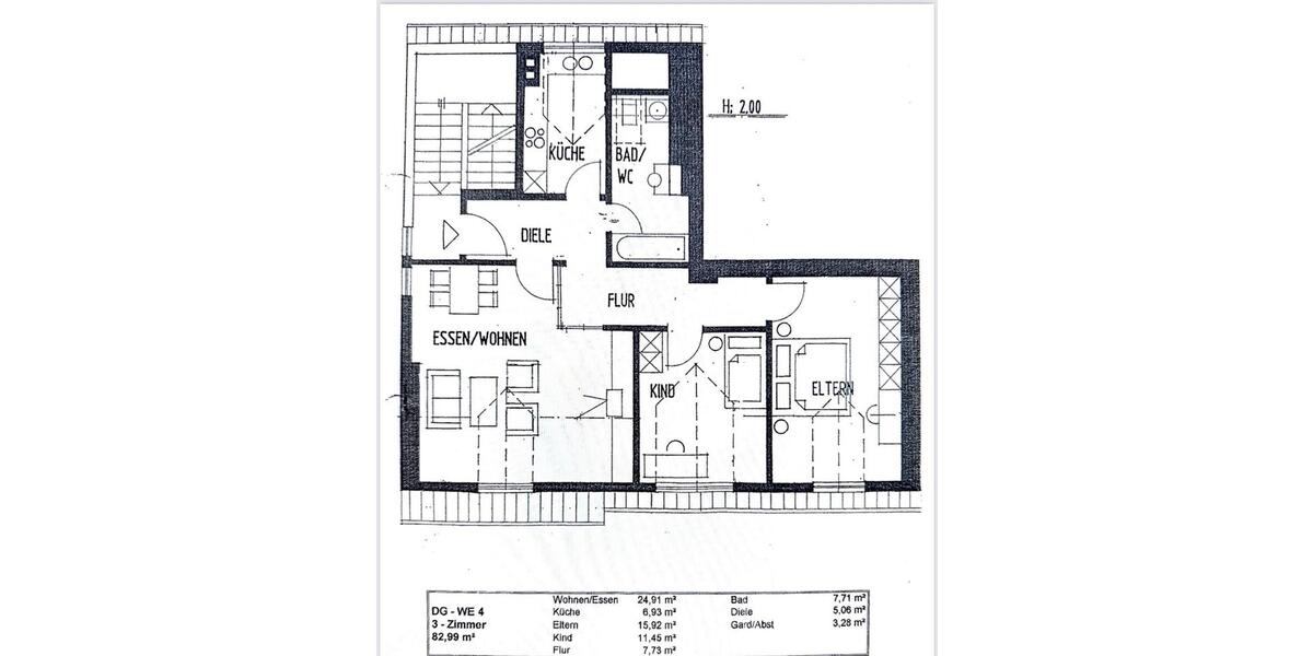 Dachgeschoßwohnung Erfurt Andreasvorstadt - 3 Zimmer, 83 m&sup2;, 1.250&euro; | Angebot:24480645