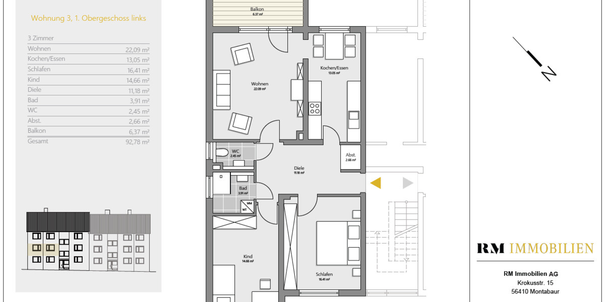Etagenwohnung Wöllstein - 2 Zimmer, 67 m&sup2;, 800&euro; | Angebot:26645995