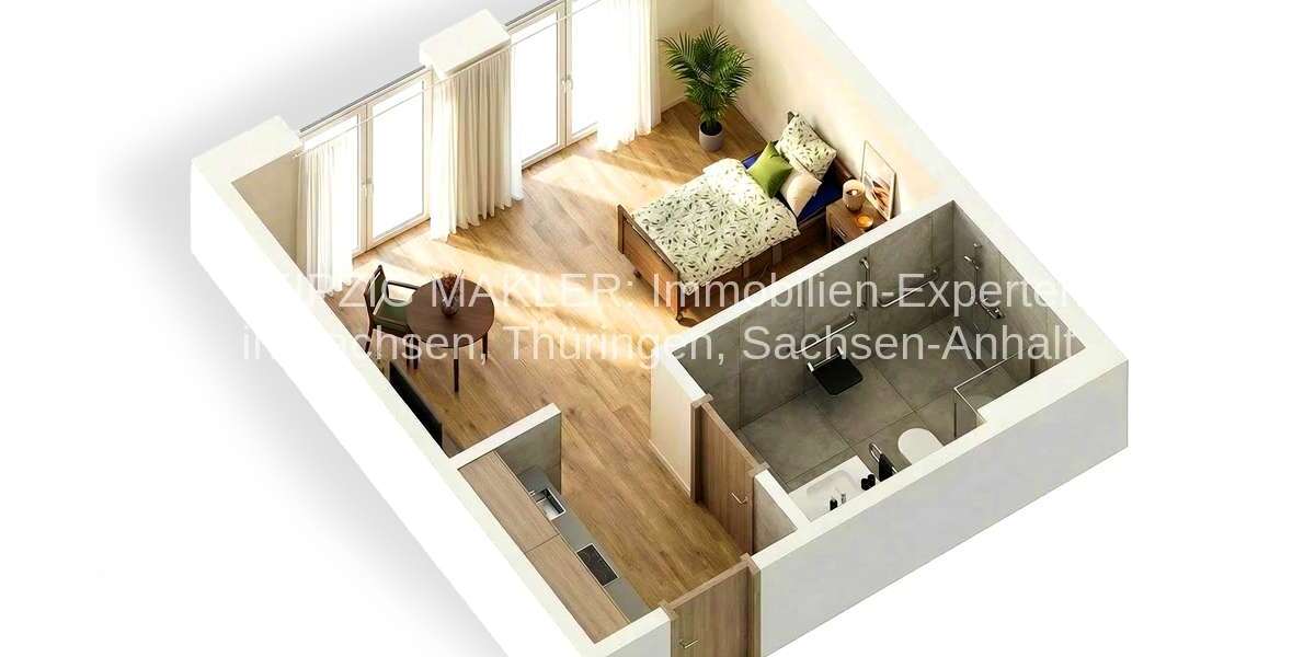 Etagenwohnung Zwenkau - 2 Zimmer, 46 m&sup2;, 1.067&euro; | Angebot:26745639