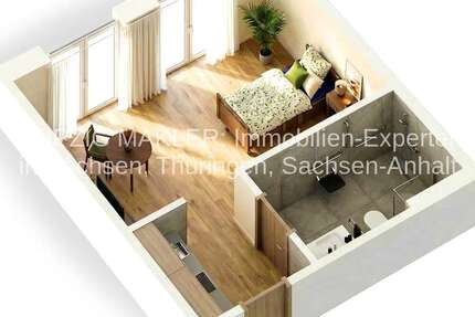 Wohnung Zwenkau - 2 Zimmer, 46 m&sup2;, 1.067&euro; | Angebot:26745639
