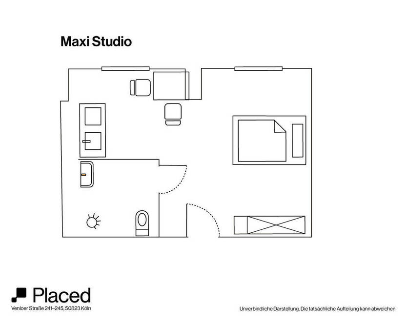 Zentral + modern: Möbliertes 1-Zimmer-Apartment zentral in Köln-Ehrenfeld | Maxi Studio