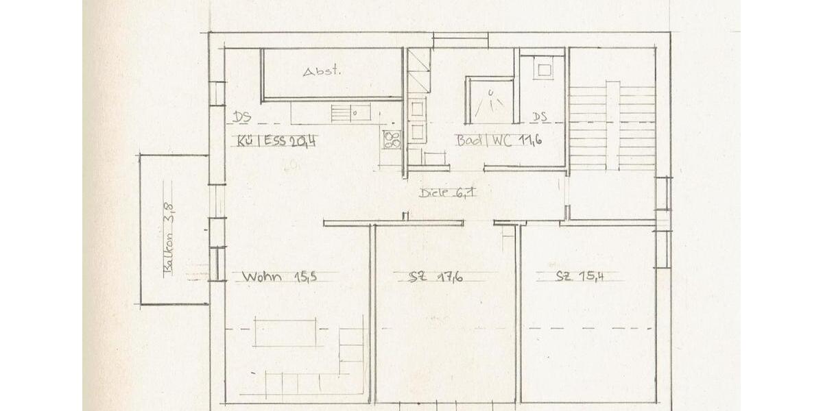 Dachgeschoßwohnung Kempten (Allgäu) - 3 Zimmer, 90 m&sup2;, 1.350&euro; | Angebot:24874157