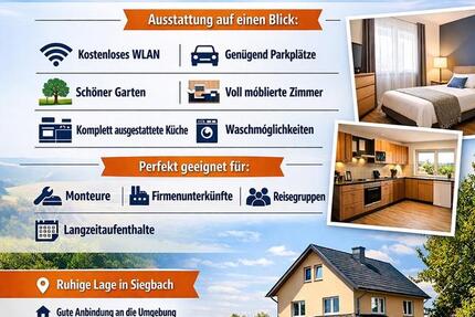 Wohnen auf Zeit Siegbach - 8 Zimmer, 200 m&sup2;, 15&euro; | Angebot:25918284