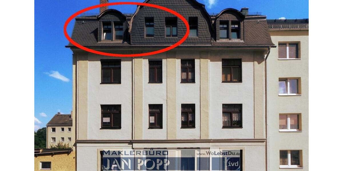 Dachgeschoßwohnung Greiz - 2 Zimmer, 60 m&sup2;, 300&euro; | Angebot:26491110