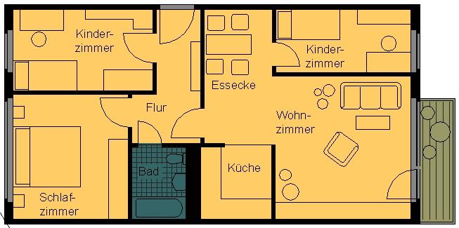 Etagenwohnung Frankenberg (Sachsen) - 4 Zimmer, 72 m&sup2;, 365&euro; | Angebot:10008584