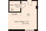 Etagenwohnung Villingen-Schwenningen Schwenningen - 1 Zimmer, 25 m&sup2;, 450&euro; | Angebot:26039051