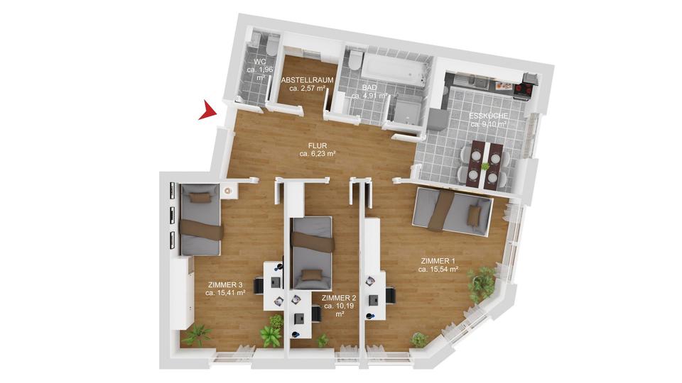 Etagenwohnung Zell im Wiesental - 1 Zimmer, 15 m&sup2;, 430&euro; | Angebot:26196237