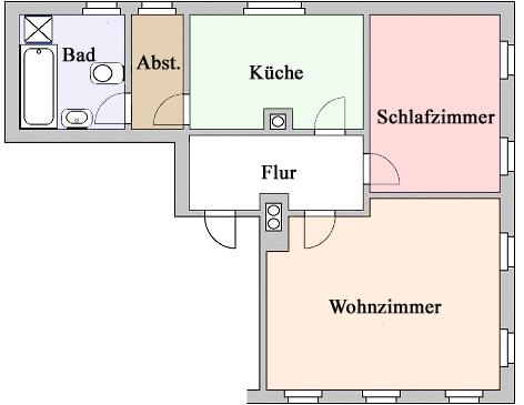 Ruhig gelegene 2-Raum-Wohnung 2 zimmer