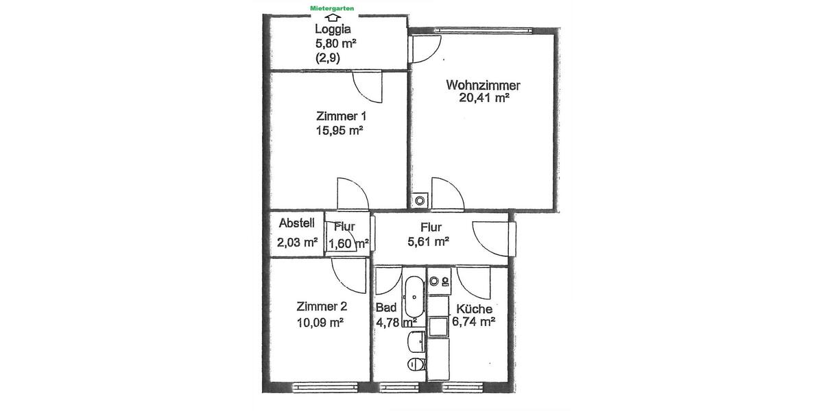 Erdgeschoßwohnung Eckernförde - 3 Zimmer, 70 m&sup2;, 702&euro; | Angebot:26251342