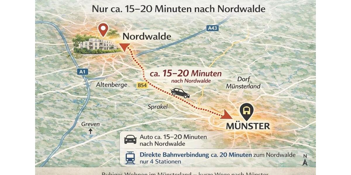 Etagenwohnung Nordwalde - 2 Zimmer, 65 m&sup2;, 515&euro; | Angebot:26048917