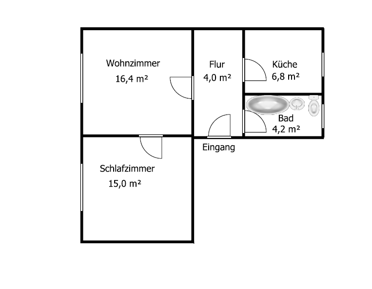 Etagenwohnung Kamenz - 2 Zimmer, 47 m&sup2;, 265&euro; | Angebot:25854236