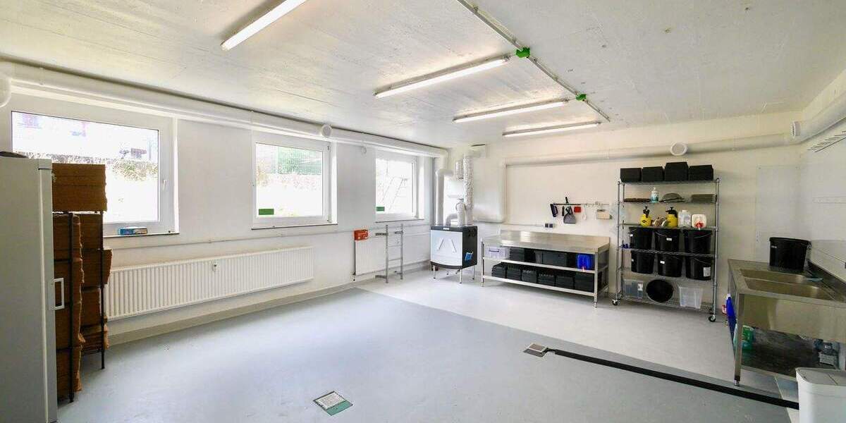 Über 2 Etagen - EG und UG mit Rampe und Garage - ProduktionBüroLagerAusstellungVerkauf zimmer