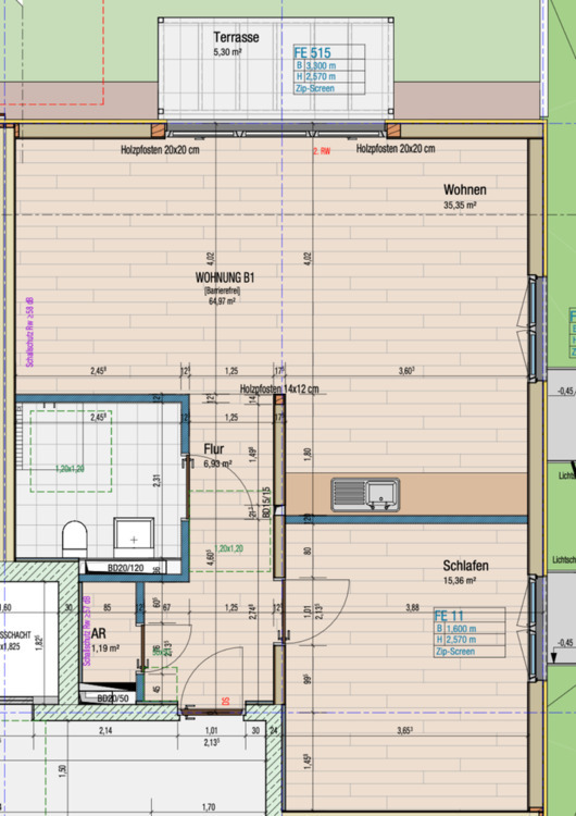 2,5 Zimmer Wohnung barrierefrei mit Terrasse