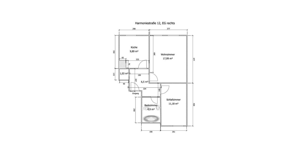 Erdgeschoßwohnung Halberstadt - 2 Zimmer, 51 m&sup2;, 259&euro; | Angebot:26455549