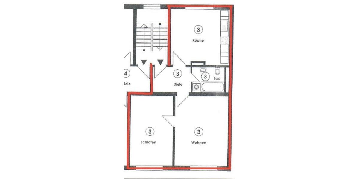Hochparterre Wuppertal Dornap - 2 Zimmer, 64 m&sup2;, 780&euro; | Angebot:26692008
