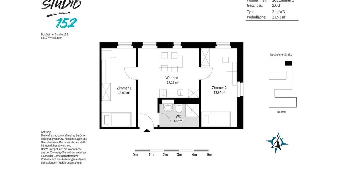 Etagenwohnung Wiesbaden Klarenthal - 1 Zimmer, 25 m&sup2;, 431&euro; | Angebot:25960070