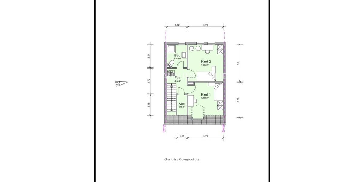 Etagenwohnung Jever - 2 Zimmer, 52 m&sup2;, 600&euro; | Angebot:25839698
