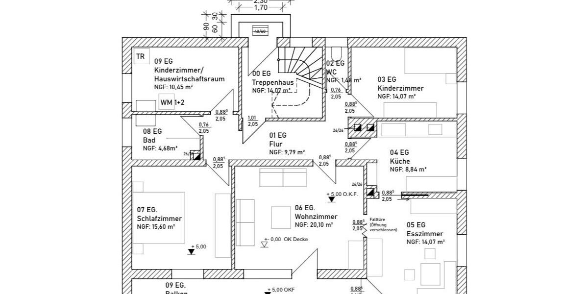 Erdgeschoßwohnung Thannhausen - 5 Zimmer, 102 m&sup2;, 1.050&euro; | Angebot:24848488