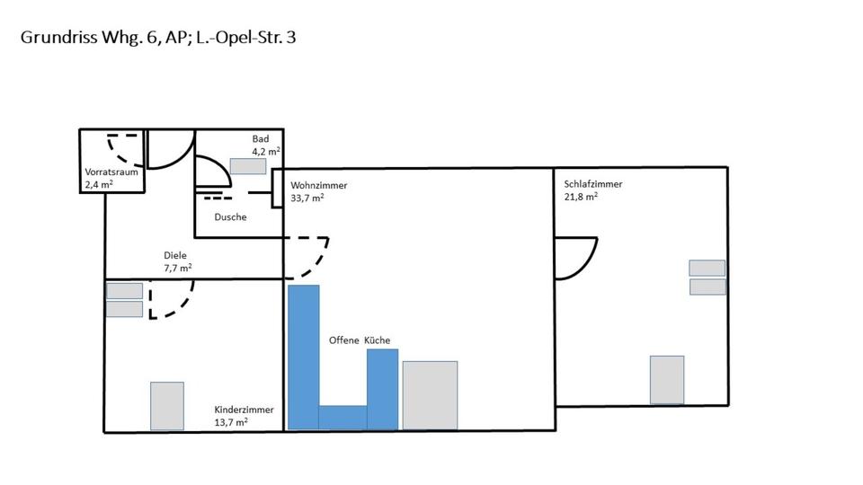 TOP sanierte helle 3-Raum-Wohnung in Apolda zu vermieten 3 zimmer