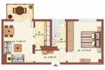 Etagenwohnung Meuselwitz Zipsendorf - 2 Zimmer, 56 m&sup2;, 360&euro; | Angebot:26432993