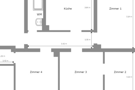 84 m² große 4-Zimmer-Wohnung mit geräumiger Küche im 1. OG 4 zimmer