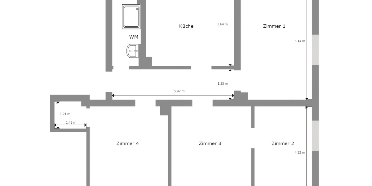 84 m² große 4-Zimmer-Wohnung mit geräumiger Küche im 1. OG 4 zimmer