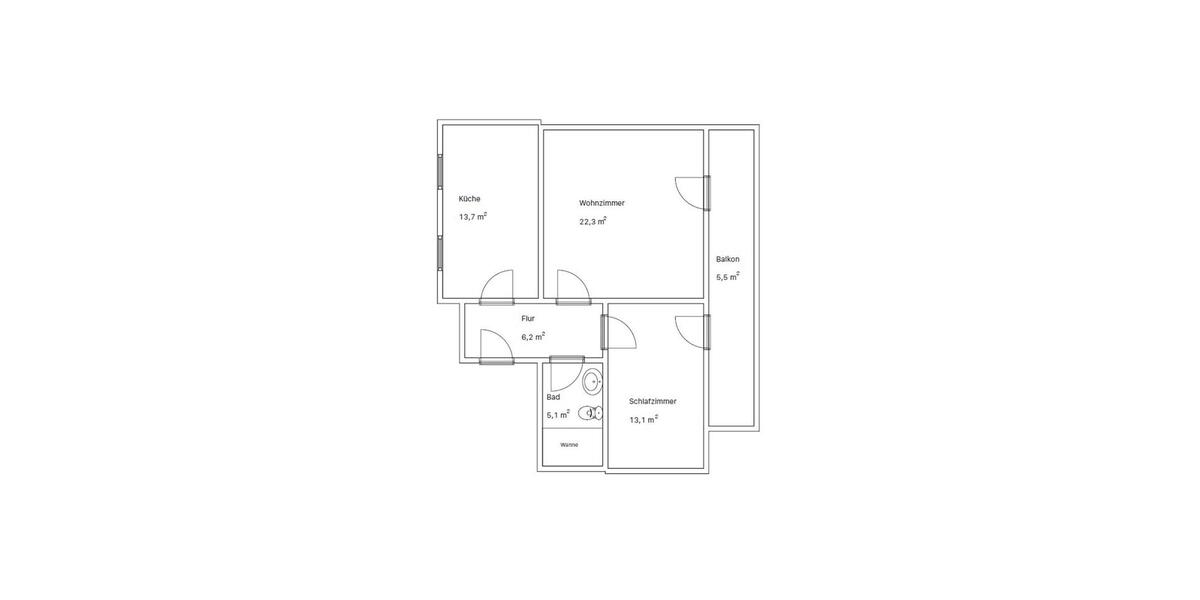 Etagenwohnung Großschirma - 2 Zimmer, 62 m&sup2;, 465&euro; | Angebot:25660115