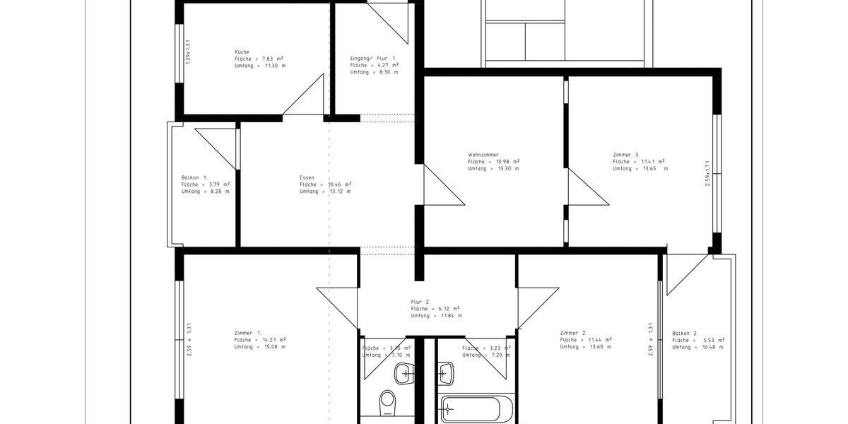 Etagenwohnung Darmstadt Darmstadt-Nord - 4.5 Zimmer, 93 m&sup2;, 1.350&euro; | Angebot:26429347