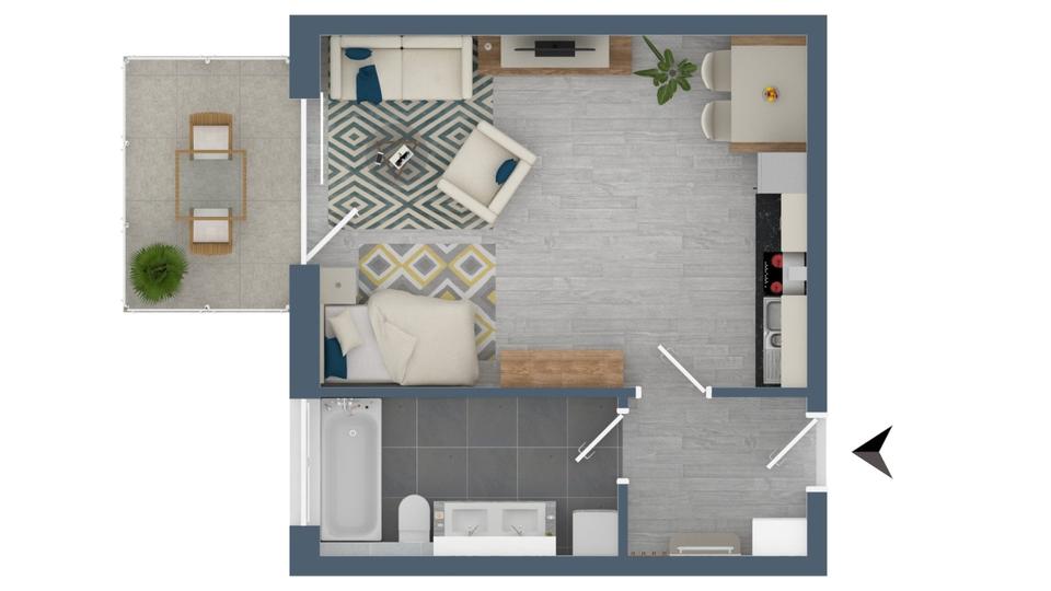 Etagenwohnung Aldersbach - 1 Zimmer, 37 m&sup2;, 430&euro; | Angebot:23748092