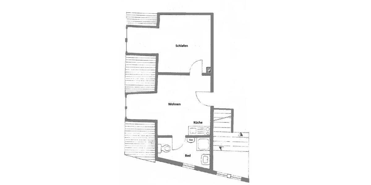 Dachgeschoßwohnung Schlitz - 2 Zimmer, 31 m&sup2;, 400&euro; | Angebot:24703209