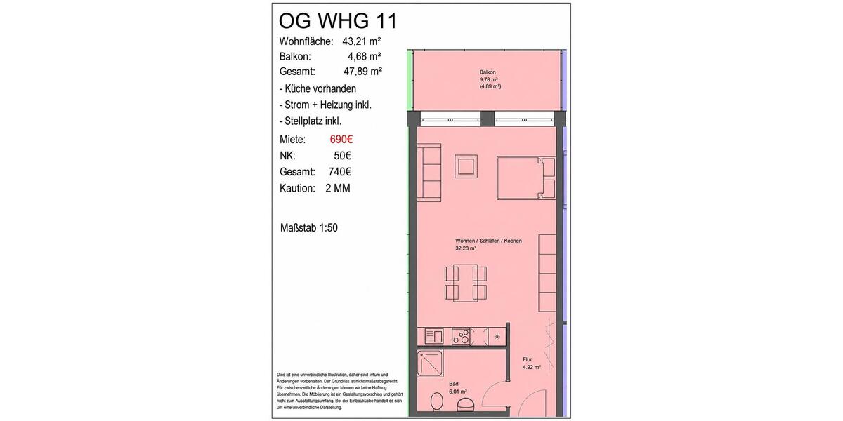 Etagenwohnung Kastellaun - 1 Zimmer, 47 m&sup2;, 740&euro; | Angebot:26697688