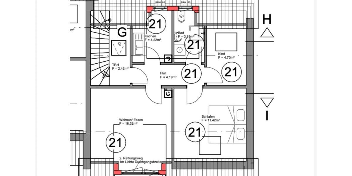 Dachgeschoßwohnung Mössingen - 3 Zimmer, 46 m&sup2;, 950&euro; | Angebot:25721462