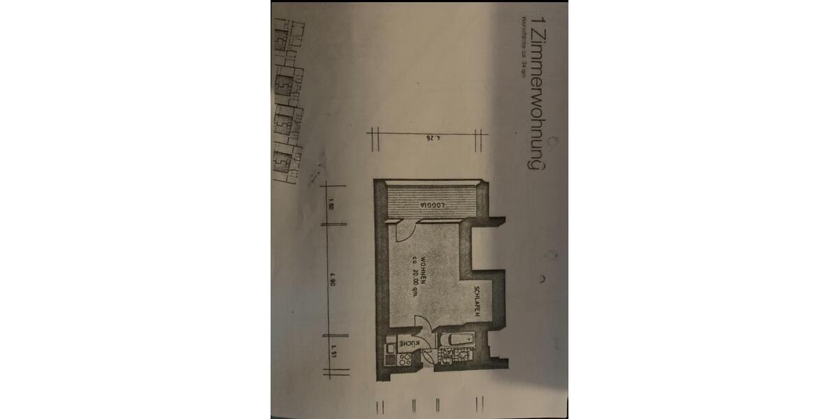 Hochparterre Maintal - 1 Zimmer, 34 m&sup2;, 590&euro; | Angebot:26607129
